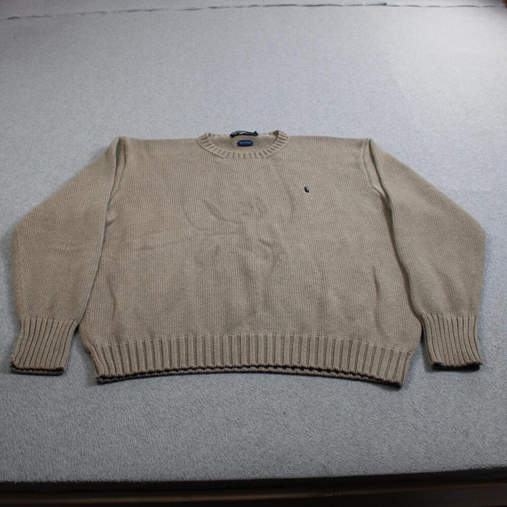 Vintage Polo Ralph Lauren Sweater Men 2XL Beige Cotton Heritage Quiet Luxury Y2K